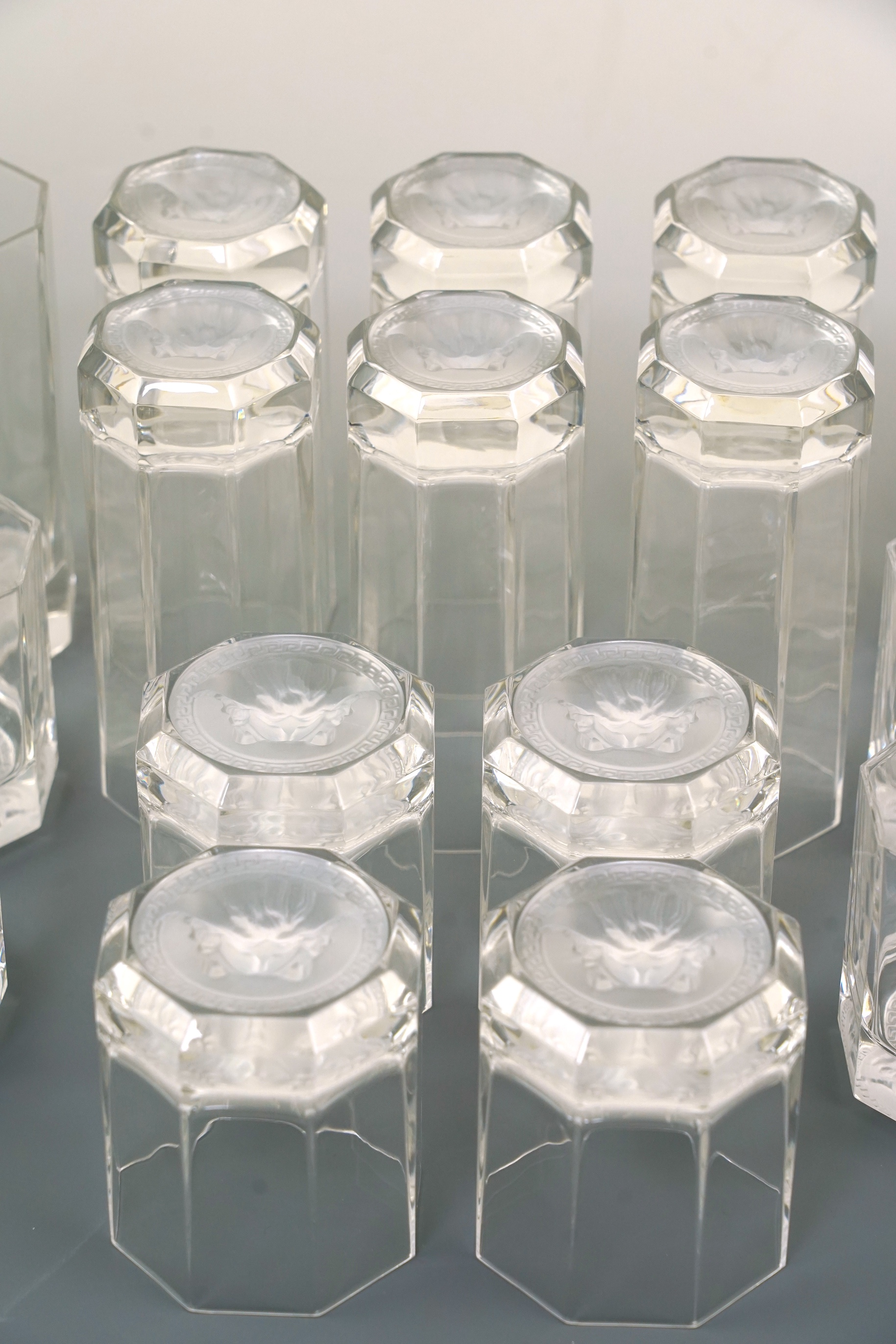 Rosenthal for Versace: A suite of 'Medusa Lumiere' drinking glasses